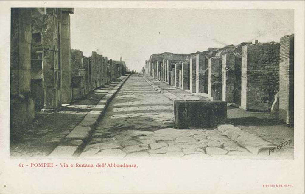 Fountain outside VII.14.13 and VII.14.14 on Via dellAbbondanza. Late 19th Century. Looking west towards Forum. Photo courtesy of Rick Bauer.