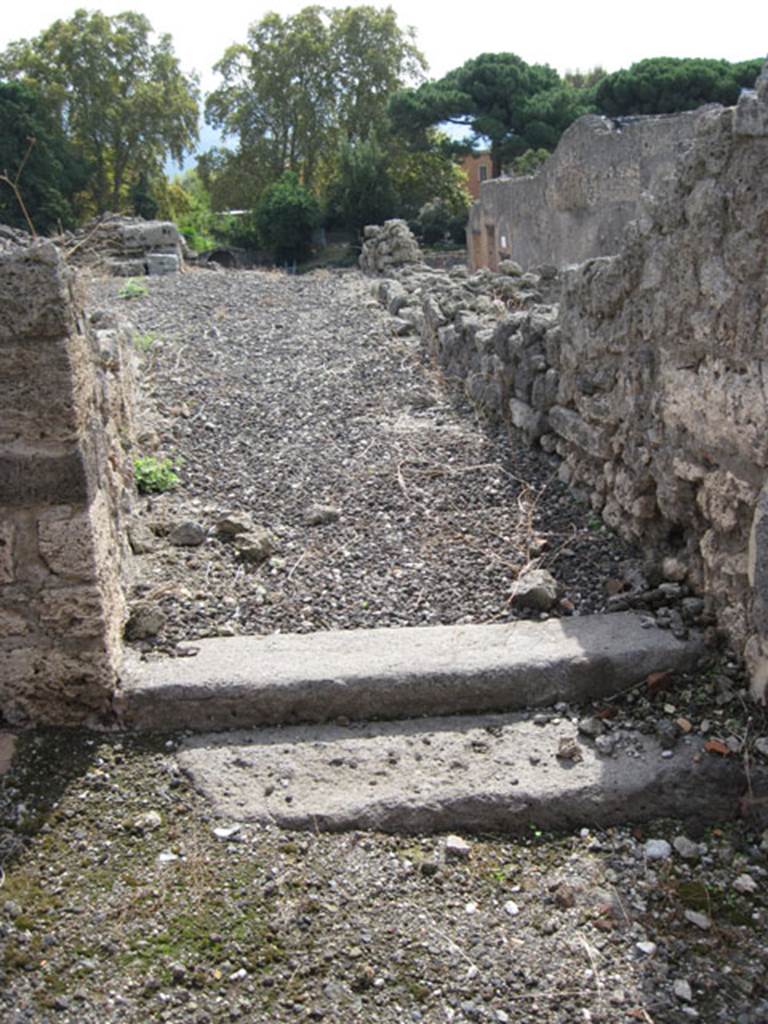 I.3.8a Pompeii. September 2010. Looking south towards entrance doorway with steps to I.3.8a. Photo courtesy of Drew Baker.
