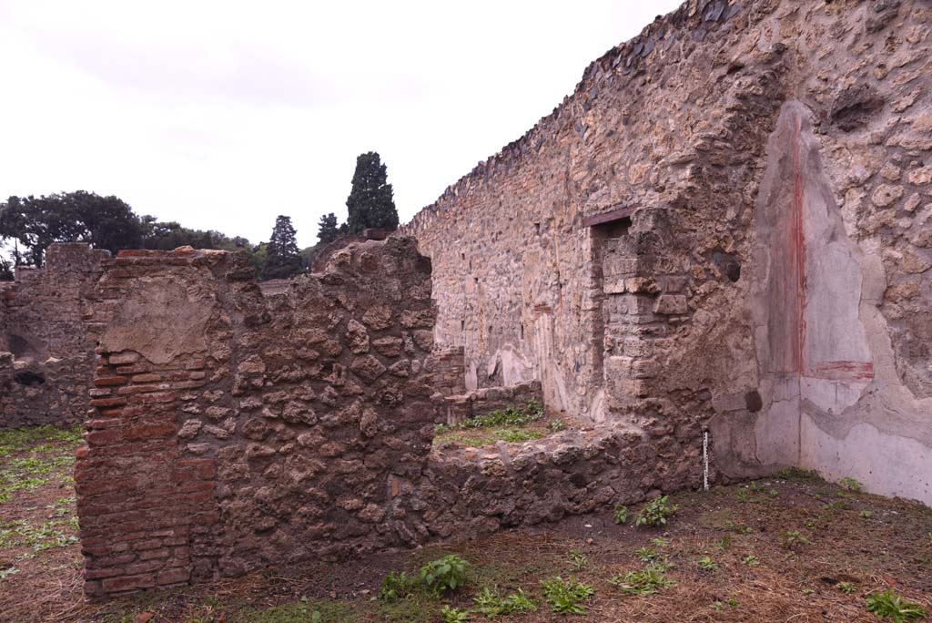 I.4.2 Pompeii. October 2019. West wall of windowed triclinium overlooking garden area.
Foto Tobias Busen, ERC Grant 681269 DCOR.

