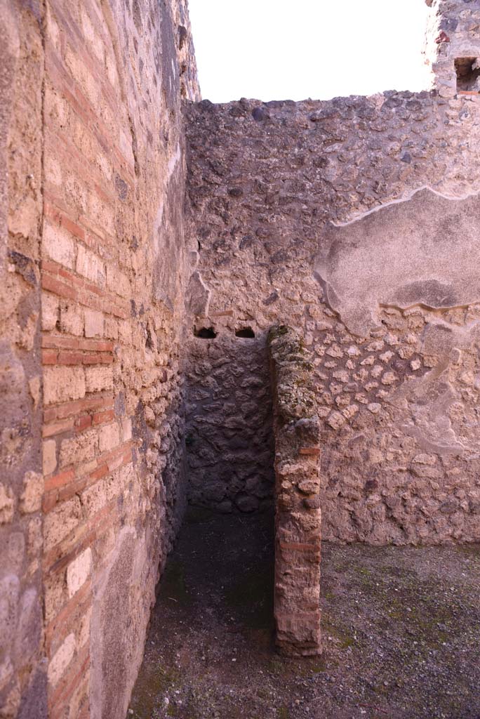 I.4.27 Pompeii. October 2019. Looking west to latrine in south-west corner of bar or sales-room .
Foto Tobias Busen, ERC Grant 681269 DCOR.
