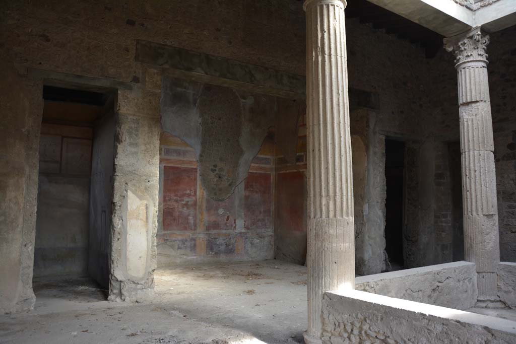 I.8.17 Pompeii. March 2019. Room 3, looking north-east across atrium towards doorway to room 14, on left, and north ala 13, in centre.
Foto Annette Haug, ERC Grant 681269 DCOR.
