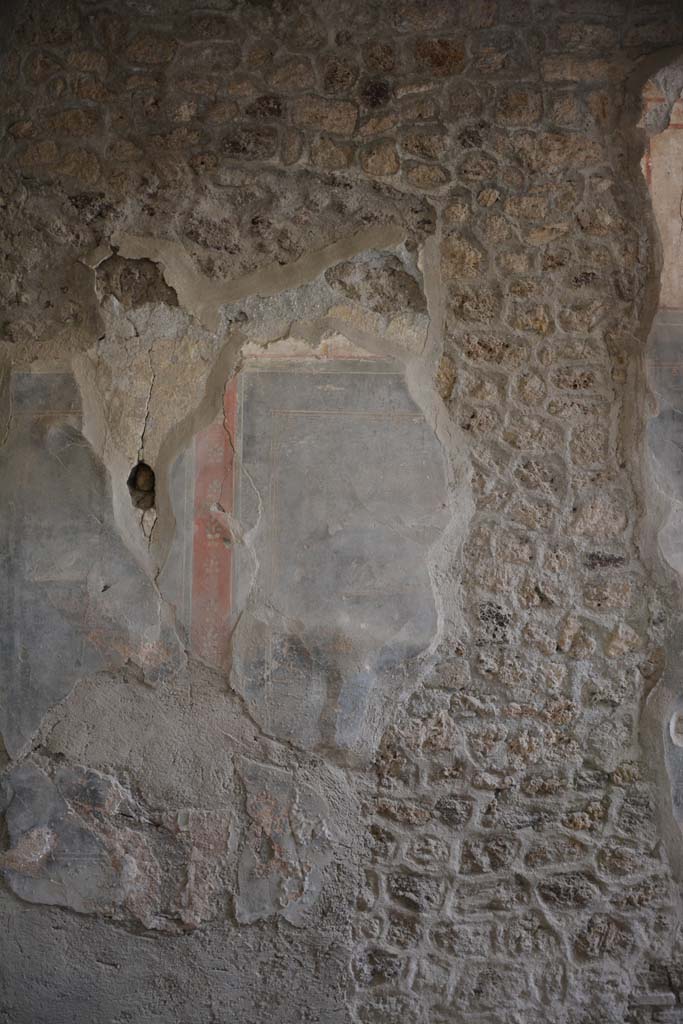 I.8.17 Pompeii. March 2019. Room 7, detail from west wall at south end.   
Foto Annette Haug, ERC Grant 681269 DCOR.
