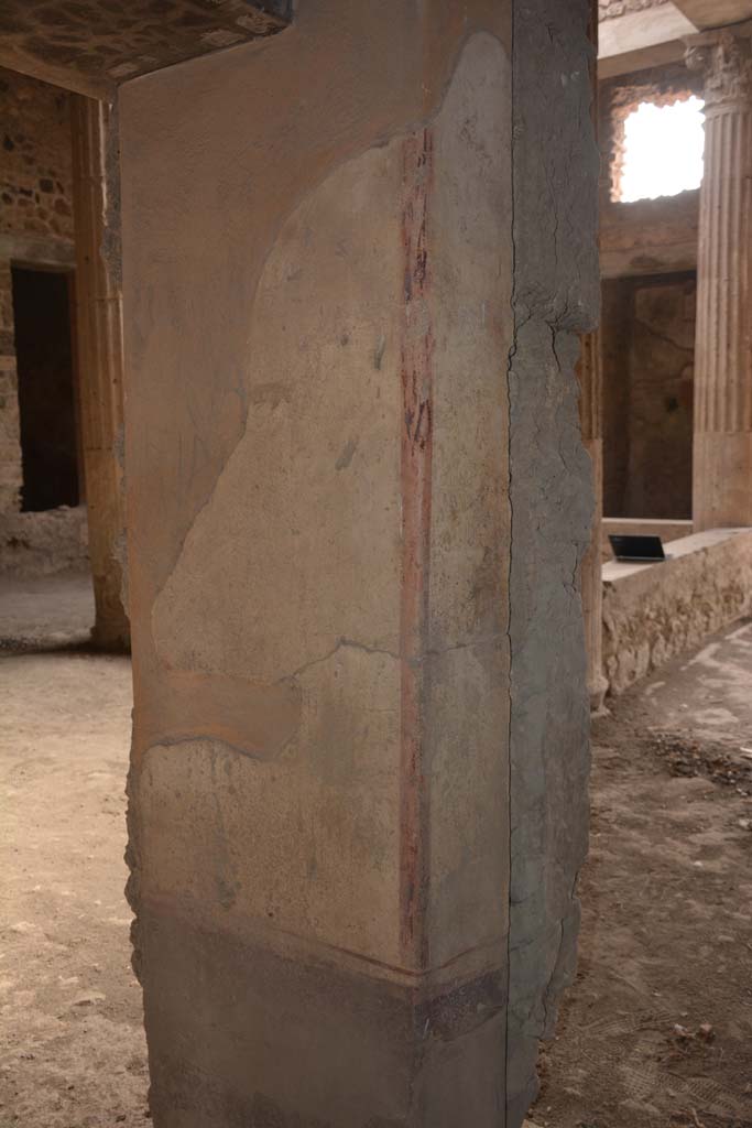 I.8.17 Pompeii. March 2019. 
Room 14, pilaster between two doorways with remaining painted decoration.
Foto Annette Haug, ERC Grant 681269 DCOR.
