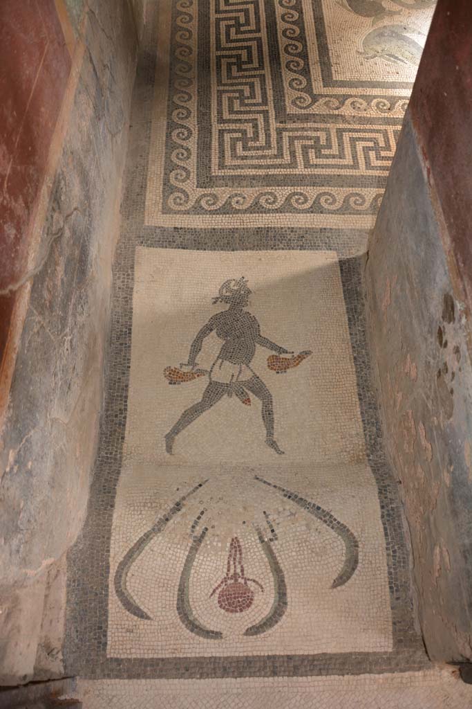 I.10.4 Pompeii. September 2019. Room 48, with mosaic threshold.
Foto Annette Haug, ERC Grant 681269 DCOR.
