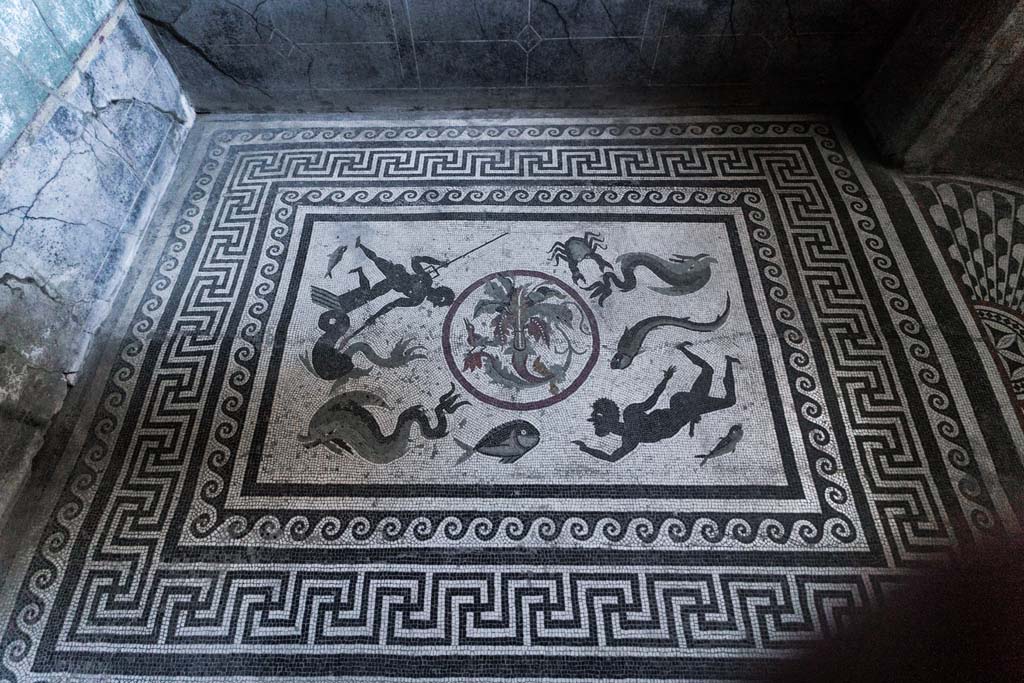 I.10.4 Pompeii. April 2022. Room 48, mosaic flooring. Photo courtesy of Johannes Eber.