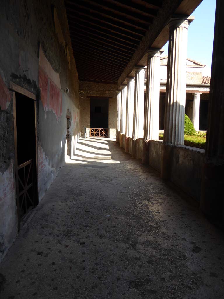 I.10.4 Pompeii. September 2017. Looking north along west portico towards doorway to room 11.
Foto Annette Haug, ERC Grant 681269 DÉCOR.
