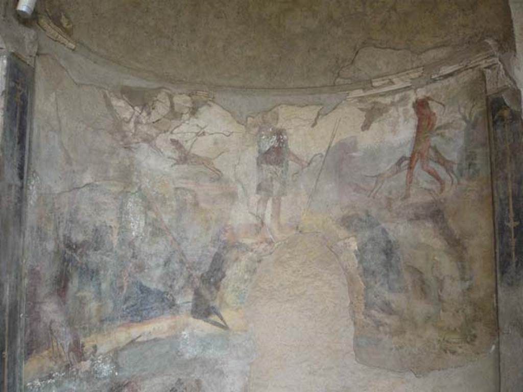 I.10.4 Pompeii. May 2012. Alcove 22, wall painting of Diana and Actaeon.
Photo courtesy of Buzz Ferebee. 
