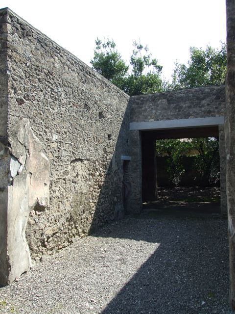 I.10.7 Pompeii. March 2009. Room 3. Cubiculum. Grondaia or antefisse fittili (rainwater spouts for gutters).