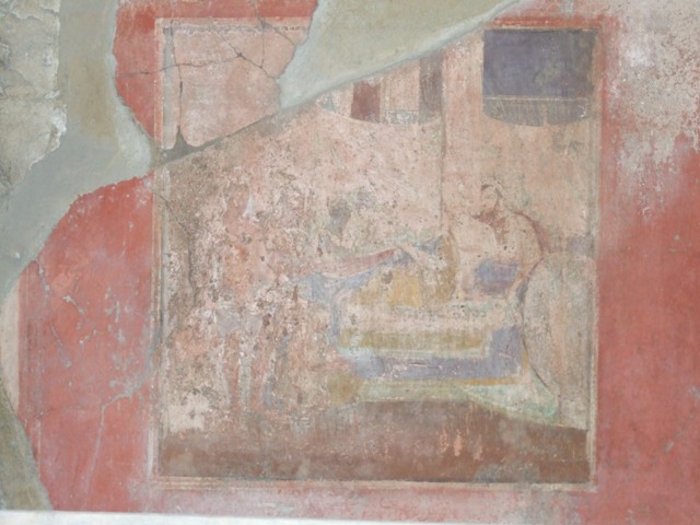 I.10.7 Pompeii. March 2009.
Room 5, Upper east wall in south-east corner of cubiculum.