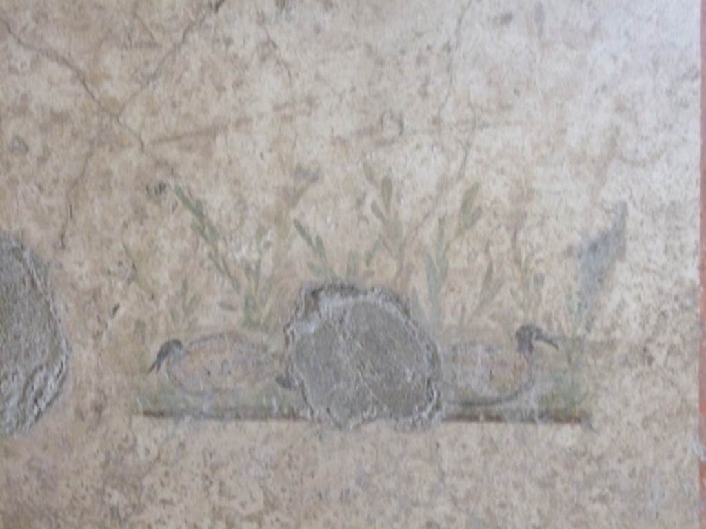 I.10.11 Pompeii.  March 2009.  Room 7.  Cubiculum.  West wall.  South end.  Painting of ducks?  See Bragantini, de Vos, Badoni, 1981. Pitture e Pavimenti di Pompei, Parte 1. Rome: ICCD.  (p.143).