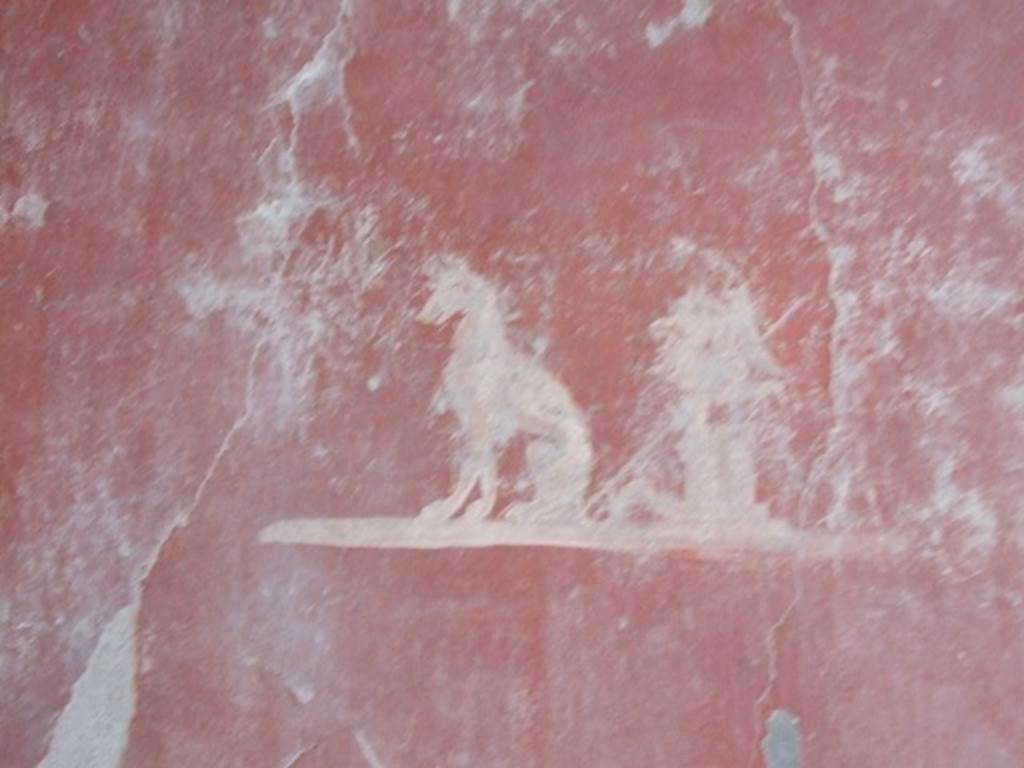 I.12.11 Pompeii.  December 2007.  Triclinium on the west side of the tablinum area.  Painted animal