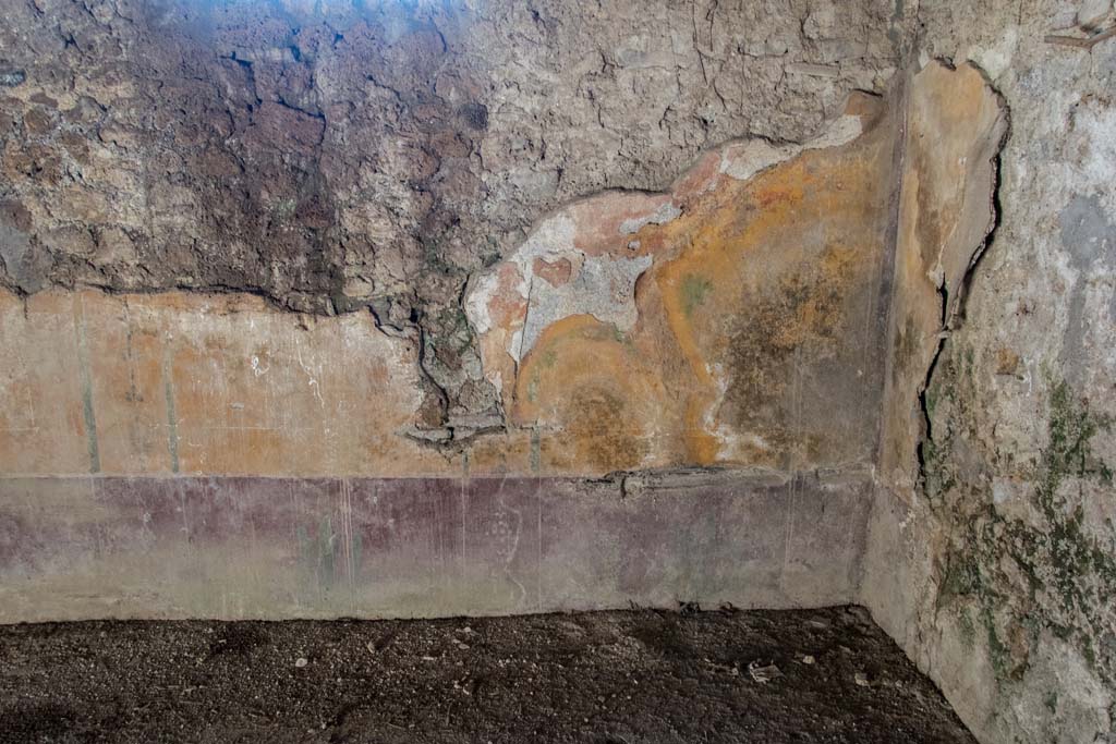 I.14.15 Pompeii. January 2019. Detail of painted decoration from west end of south wall of room on west side of bar-room.
Photo courtesy of Johannes Eber.
