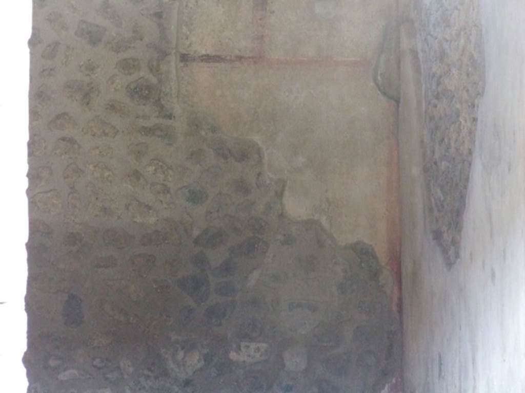 III.4.1 Pompeii. March 2009.  Painted plaster in north east corner of room.