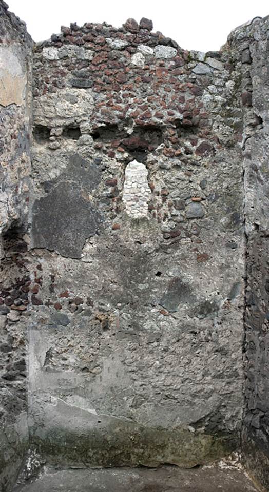 V.1.18 Pompeii. April 2012. West wall of exedra "y", detail of Pan. Photo courtesy of Marina Fuxa.
