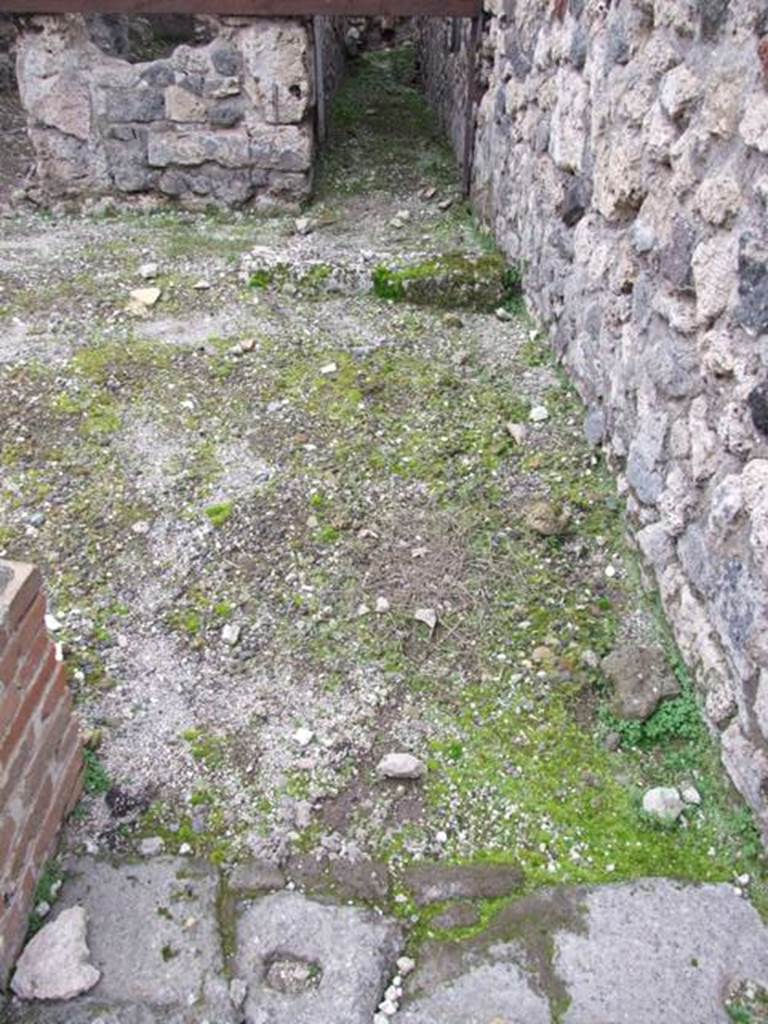 VI.1.21 Pompeii. December 2007. Site of steps against south wall.
