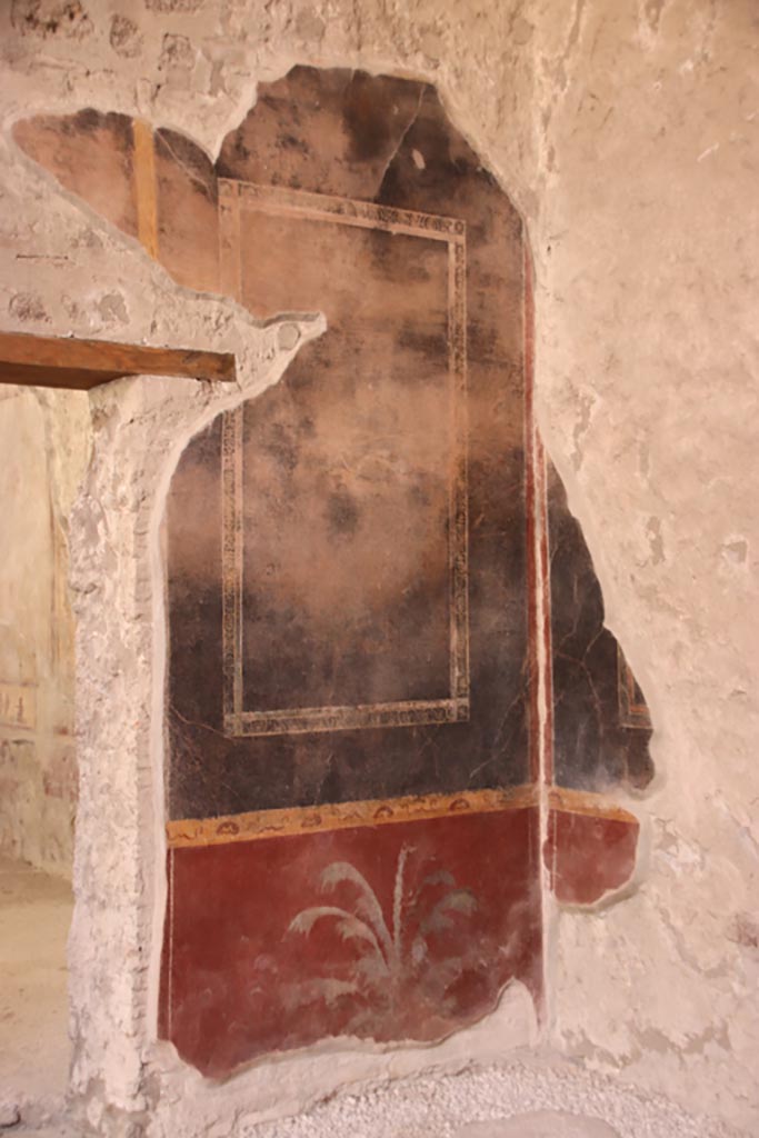 V.2.i Pompeii.  October 2023. 
Room 8, south-west corner of west ala. Photo courtesy of Klaus Heese.
