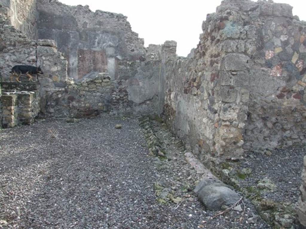 VI.5.10 Pompeii. December 2007. Room 16, west wall and south-west corner.