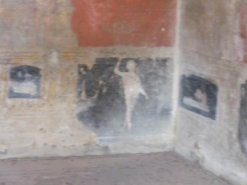 VI.9.2 Pompeii. December 2007. Room 27, painting of standing figure at east side of north wall, in north-east corner.