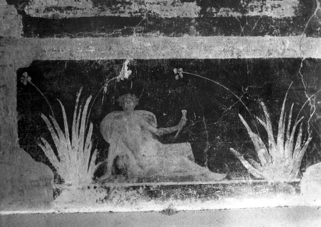 VI.9.2 Pompeii. W.600. Room 27, painting of nymph in dado of east wall.
Photo by Tatiana Warscher. Photo © Deutsches Archäologisches Institut, Abteilung Rom, Arkiv. 
