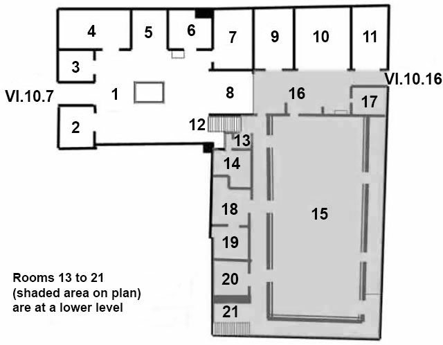 VI.10.7 Pompeii. Casa dell’ Ancora or House of the Black Anchor
Room Plan