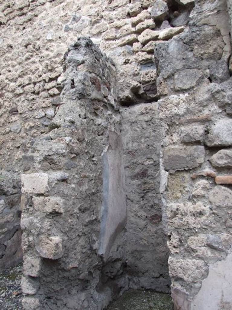 VI.13.11 Pompeii. December 2007. Doorway into latrine, and north-west corner. According to Hobson, this latrine had a sloping floor.
See Hobson, B., 2009. Pompeii, Latrines and Down Pipes. BAR International series 2041. Oxford. Hadrian Books. (p.262)