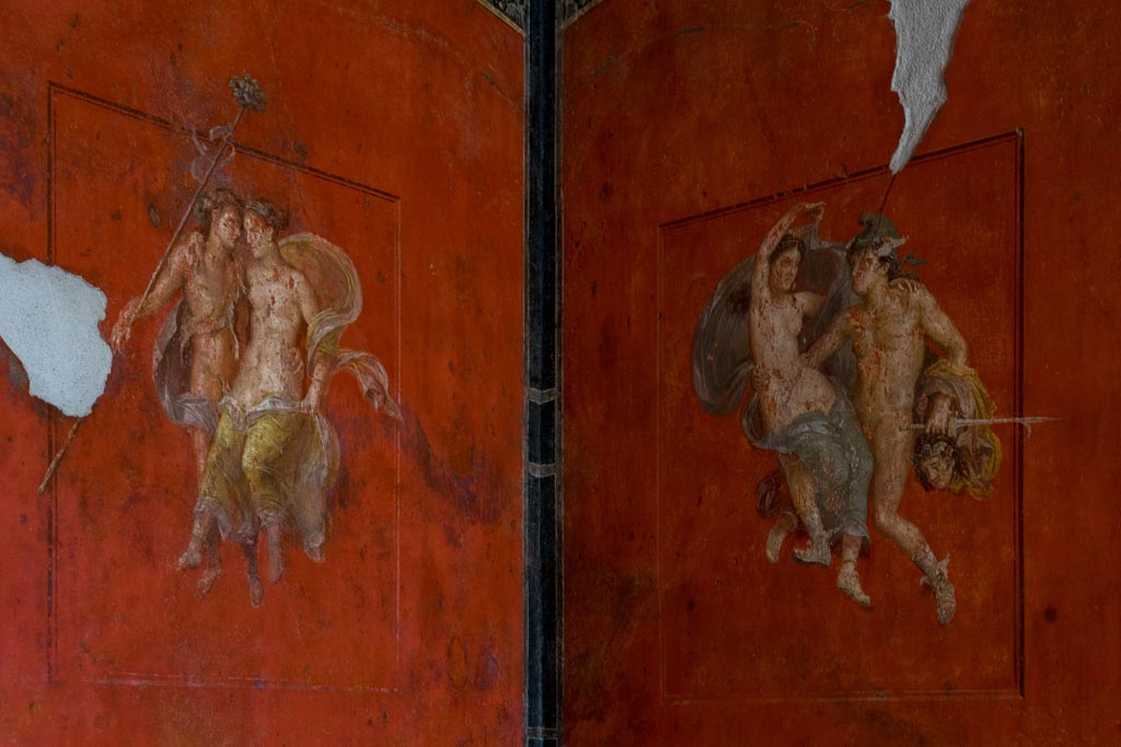 VI.15.1 Pompeii. March 2023. North-east corner, detail of floating couples. Photo courtesy of Johannes Eber.