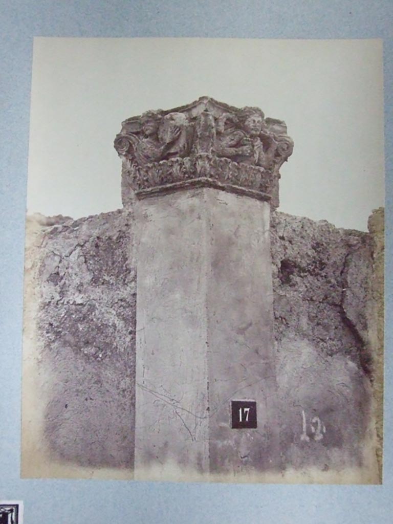 VI.17.17 Pompeii. Showing original capital on top of door pillar on south side.
(Undated photograph, Fox Collection, Courtesy of Society of Antiquaries).
