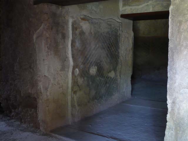 VII.1.8 Pompeii. December 2006. Cella P and stairs to upper floor, on east side of latrine O.