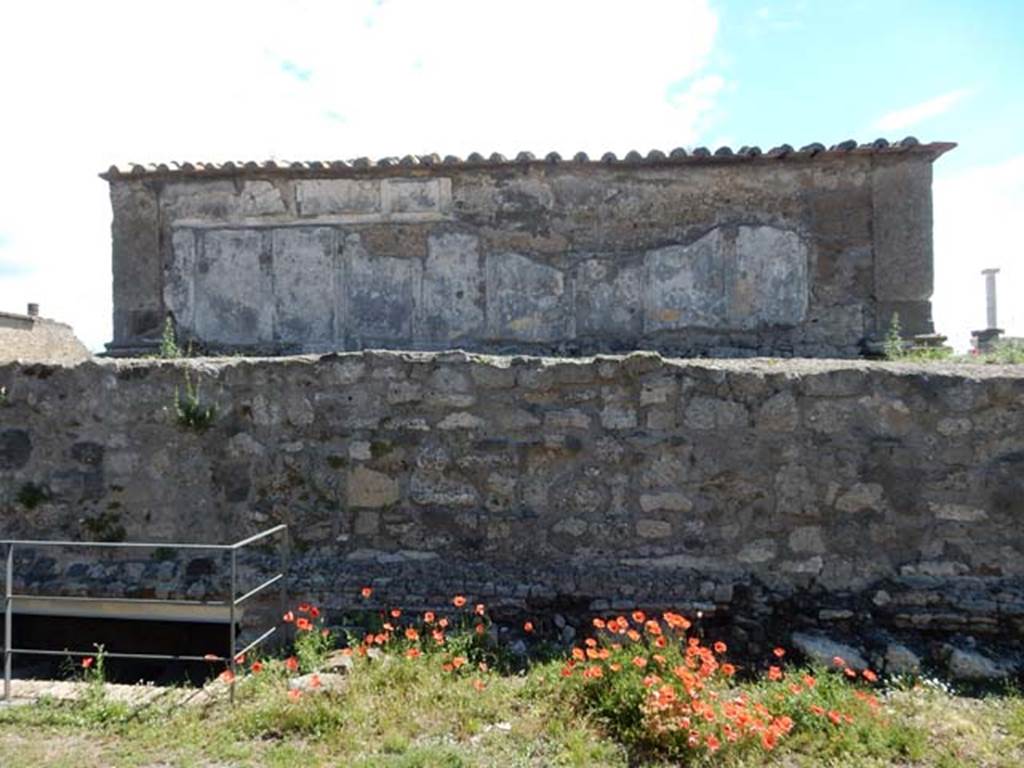 VII.7.32 Pompeii. May 2018. Looking towards west wall of podium and cella. Photo courtesy of Buzz Ferebee.