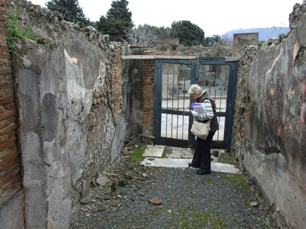 VII.14.5 Pompeii.  March 2009.  Vestibule, looking south to entrance.
