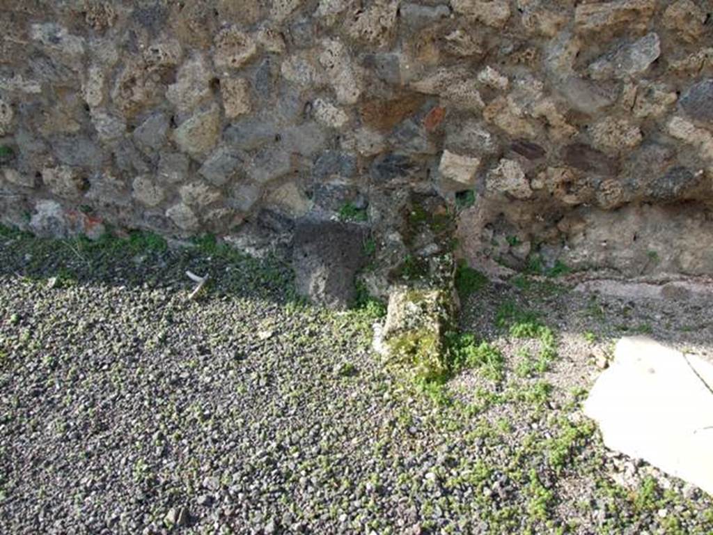VII.14.6 Pompeii. December 2007. West wall with remains near north-west corner.