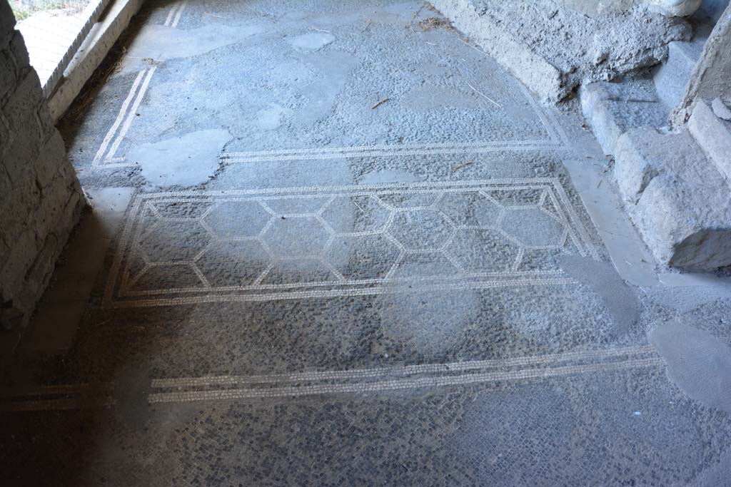 VII.16.22 Pompeii. October 2018. Looking north across doorway threshold onto landing 55 near staircase 54 with plaster-cast.
Foto Annette Haug, ERC Grant 681269 DCOR.

