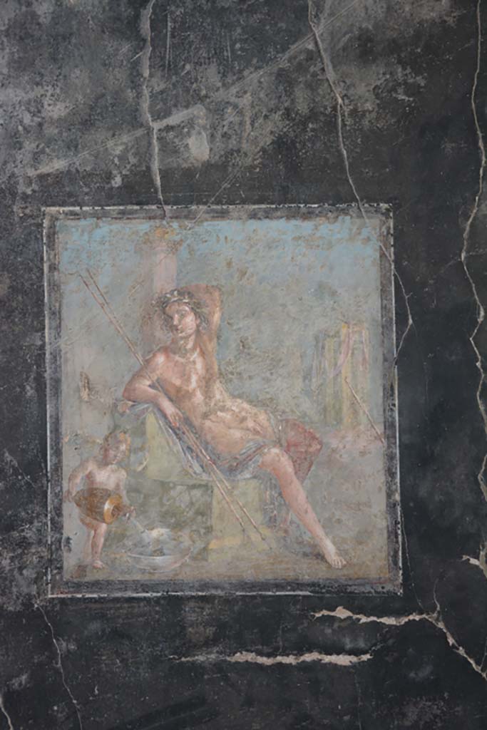 VII.16.22 Pompeii. October 2018. Room 58, central wall painting from south wall.
Foto Annette Haug, ERC Grant 681269 DCOR.

