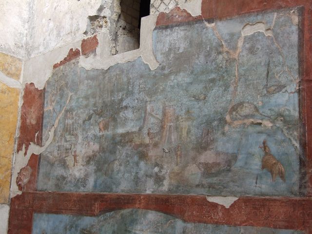 VII.16.a Pompeii. August 2021. Room 9, upper part of east wall.
Foto Annette Haug, ERC Grant 681269 DÉCOR.
