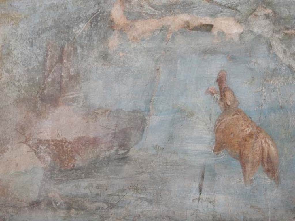 VII.16.a Pompeii. October 2020. Room 9, detail from upper part of east wall. Photo courtesy of Klaus Heese.