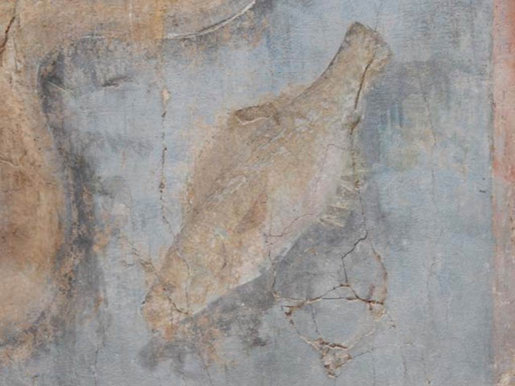 VII.16.a Pompeii. May 2015. Room 9, detail from lower east wall at south end. Photo courtesy of Buzz Ferebee.
