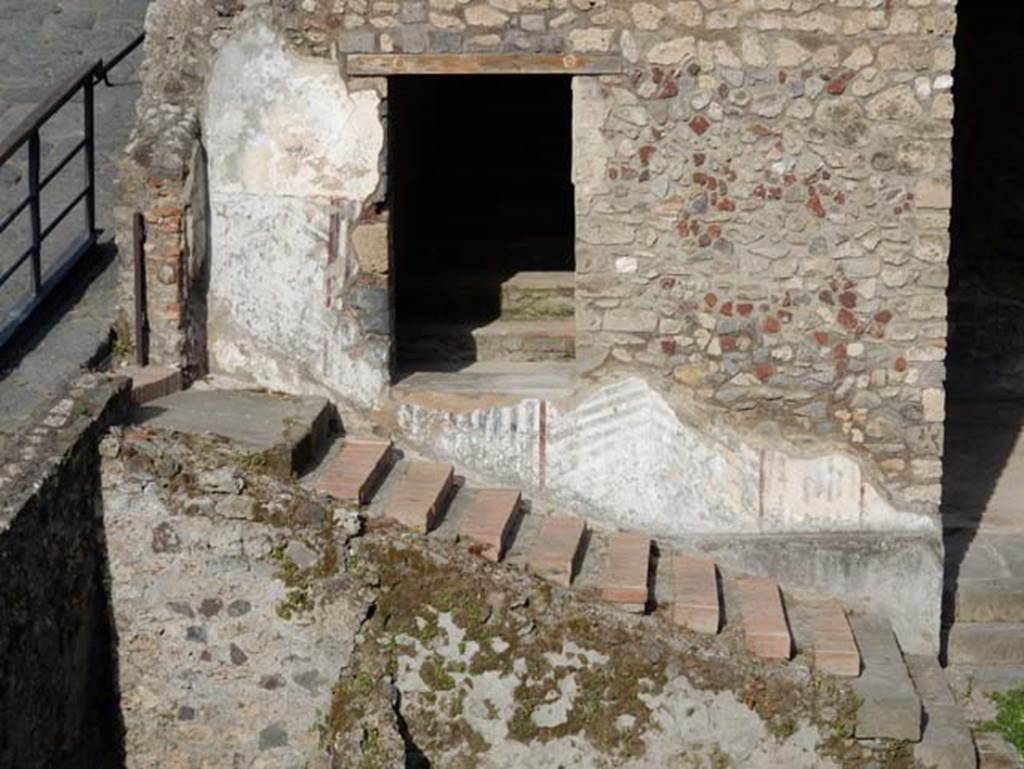 VIII.1.a Pompeii. May 2011. North end of portico with stairs to Via Marina. Photo courtesy of Ivo van der Graaff.

