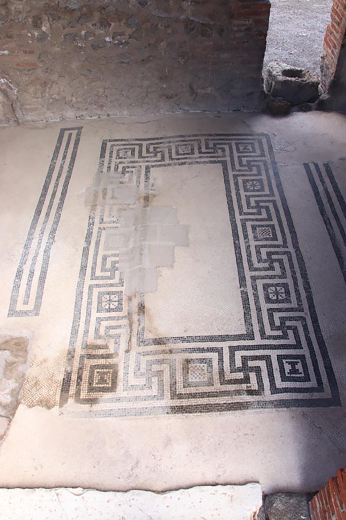 VIII.2.16 Pompeii. November 2017. Flooring in cubiculum on north side of atrium showing two areas for separate beds.
Foto Annette Haug, ERC Grant 681269 DÉCOR.

