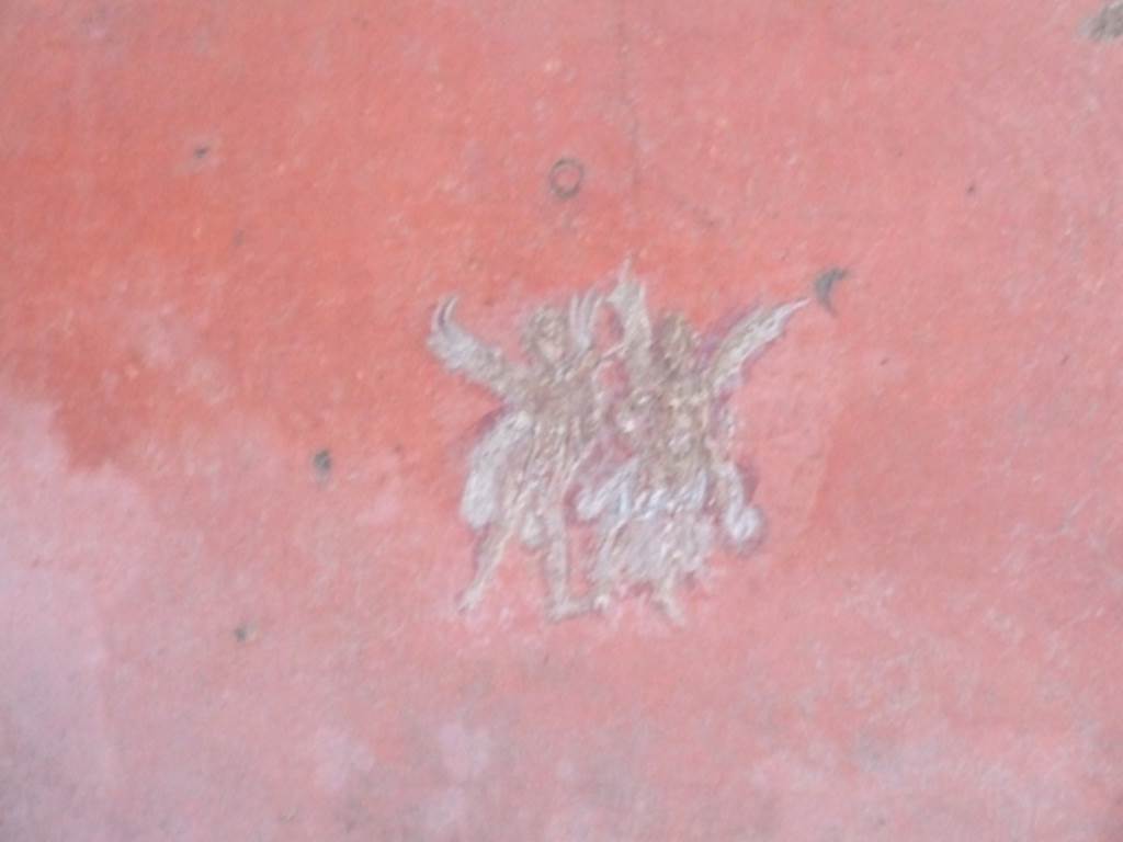VIII.5.37 Pompeii. March 2009. Room 14, painting of floating figures from north end of east wall of oecus. 