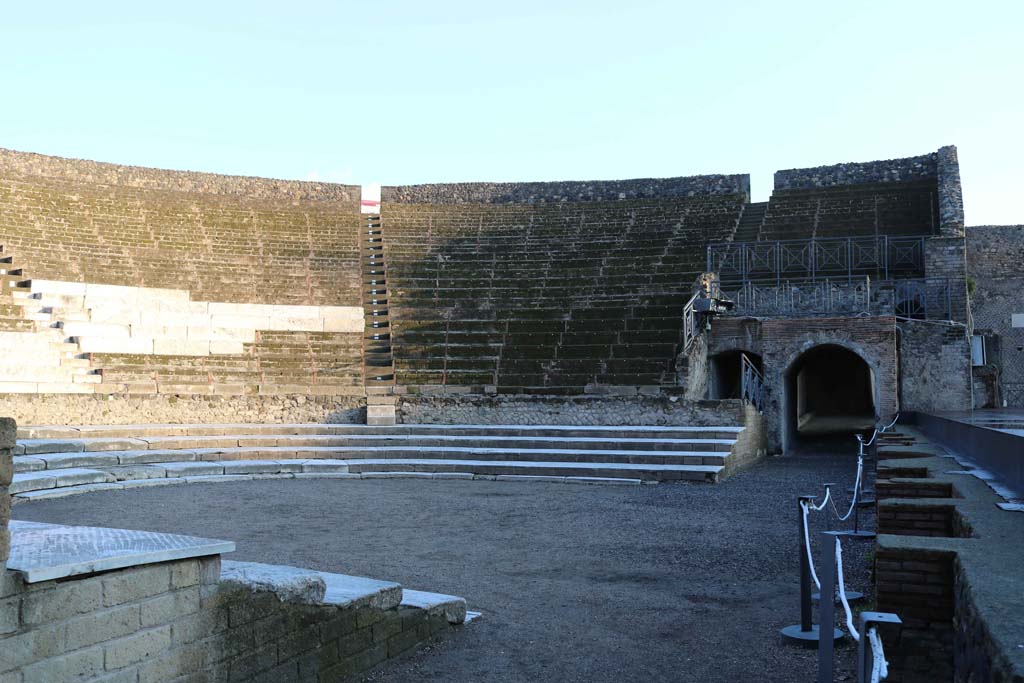 VIII.7.20 Pompeii. December 2018. Looking north-east across Large Theatre. Photo courtesy of Aude Durand.