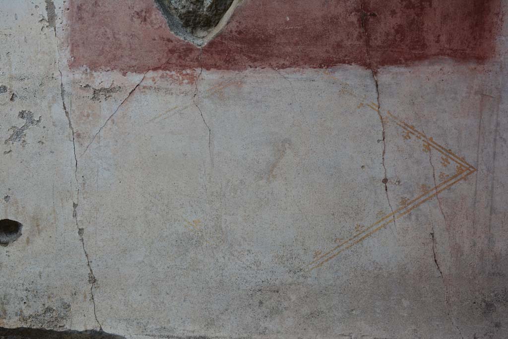 IX.5.11 Pompeii. March 2017. Room h, detail of lower north wall at west end.
In the centre of the diamond shape formed by two parallel lines of carpet borders, a flying swan can be seen.
Foto Christian Beck, ERC Grant 681269 DCOR.
