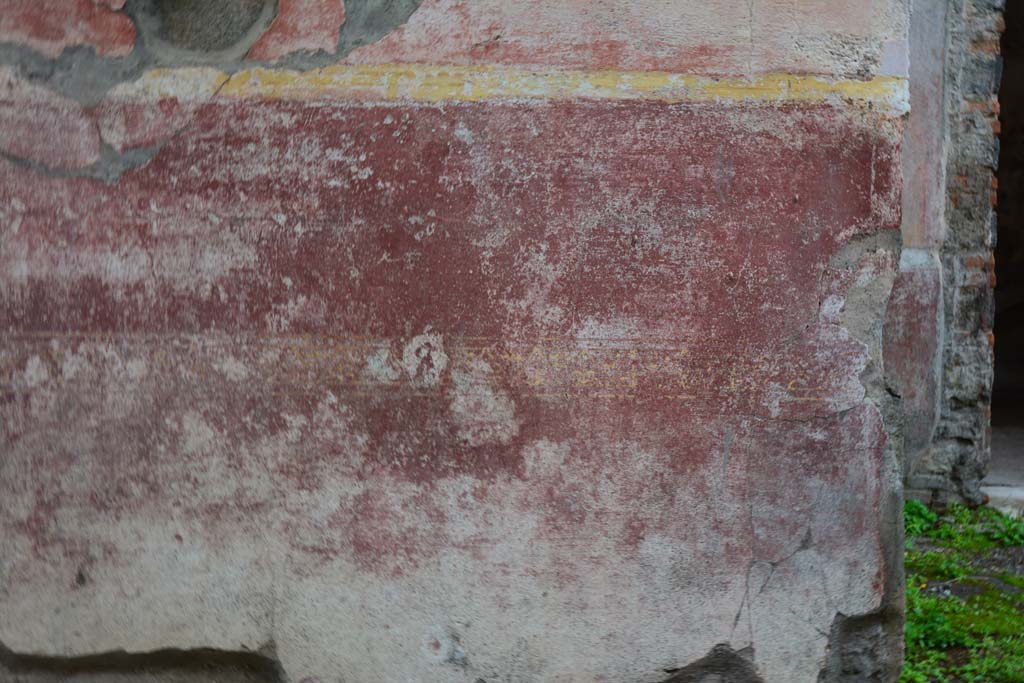 IX.5.11 Pompeii. March 2017. Room I (L), detail of zoccolo from north end of west wall.
Foto Christian Beck, ERC Grant 681269 DÉCOR.

