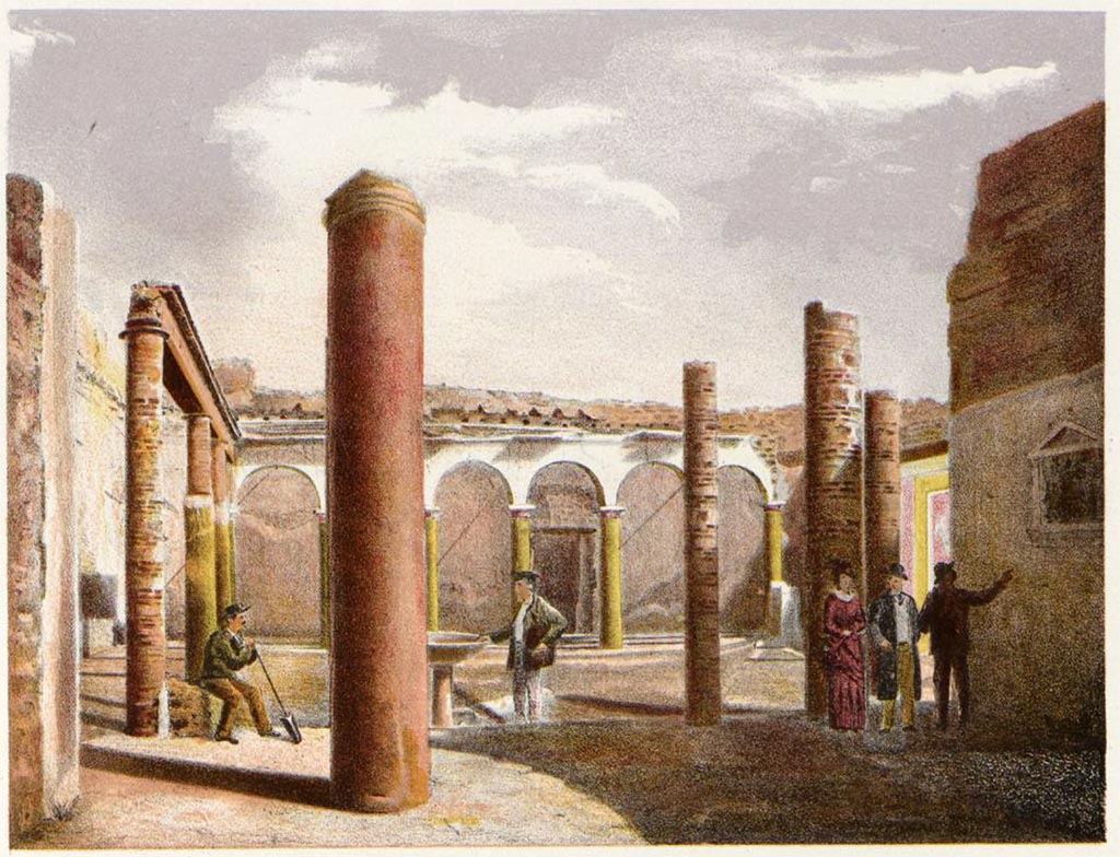 IX.7.20 Pompeii. Late 19th century. Looking across atrium from entrance.
See Niccolini F, 1890. Le case ed i monumenti di Pompei: Volume Terzo. Napoli, Isola VII Regione IX, Tav. I. 

