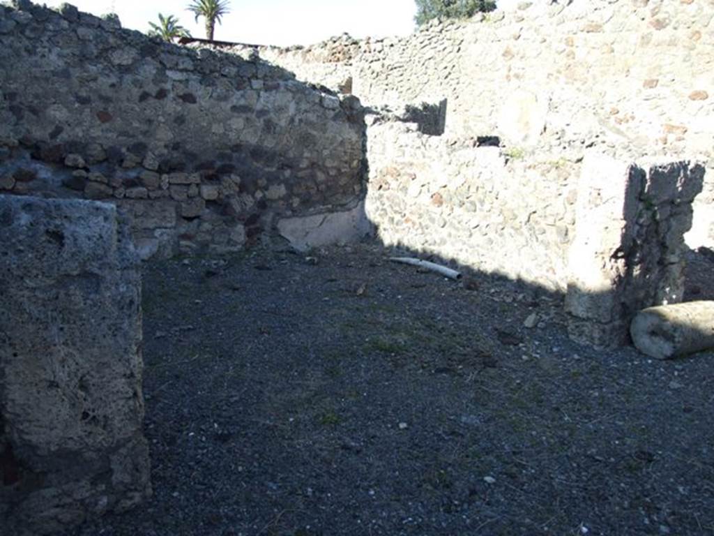 IX.9.a Pompeii.  March 2009.   Looking north east into Triclinium, from wide passageway around garden.
