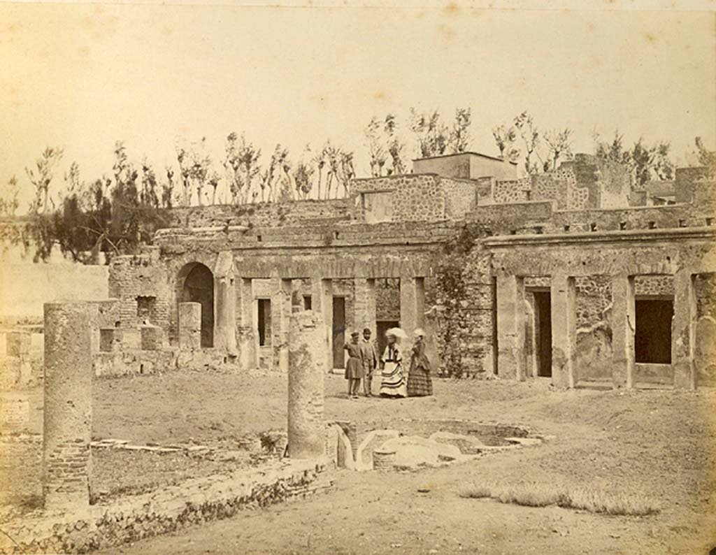HGW24 Pompeii. c.1870. Looking north-east across garden towards east portico, from south-west corner. Photo courtesy of Rick Bauer.