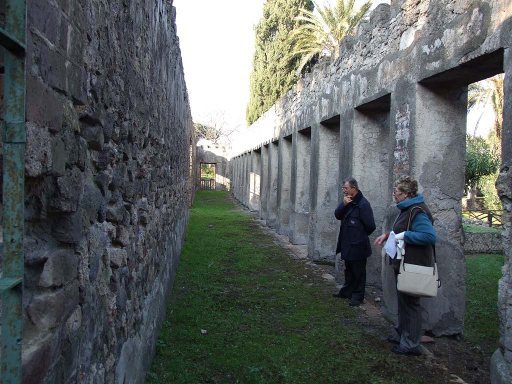 HGW24 Pompeii. December 2006. Looking north along west portico. 
(Villa Diomedes Project –area 63, west portico). 
(Fontaine, 5c).

