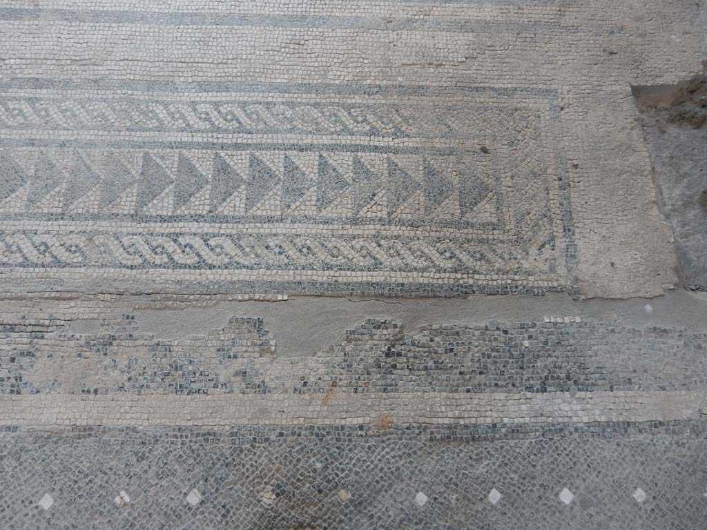 Villa San Marco, Stabiae, June 2019. Room 59/44, south end of mosaic threshold. Photo courtesy of Buzz Ferebee.