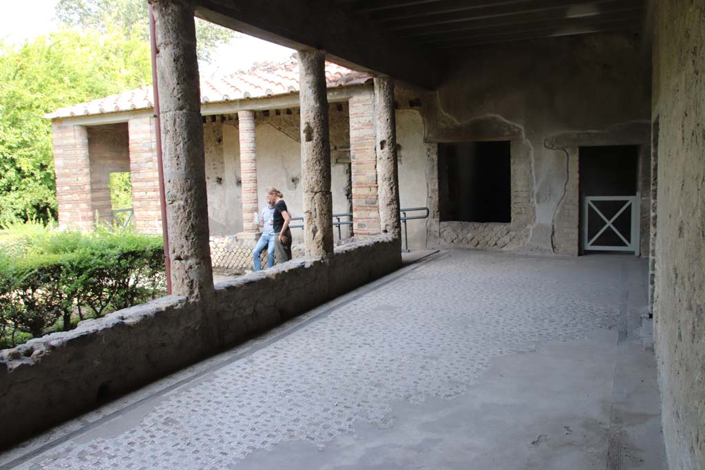 Villa of Mysteries, Pompeii. September 2021. Portico 4, looking east towards room 22. Photo courtesy of Klaus Heese.