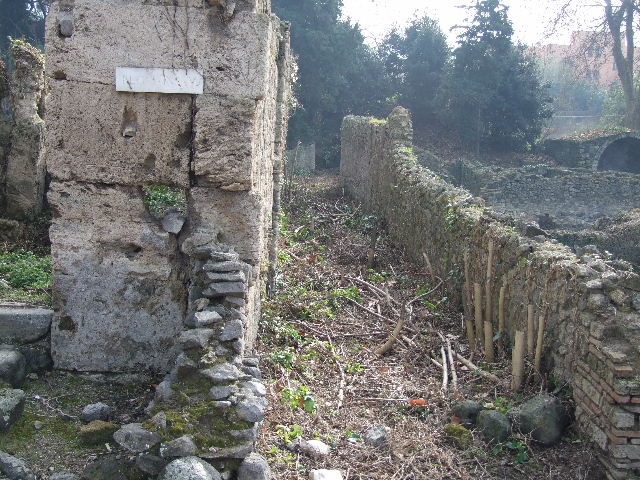 Unnamed vicolo between I.5 and I.1. September 2010. Looking south from the junction with Vicolo del Conciapelle. Photo courtesy of Drew Baker.