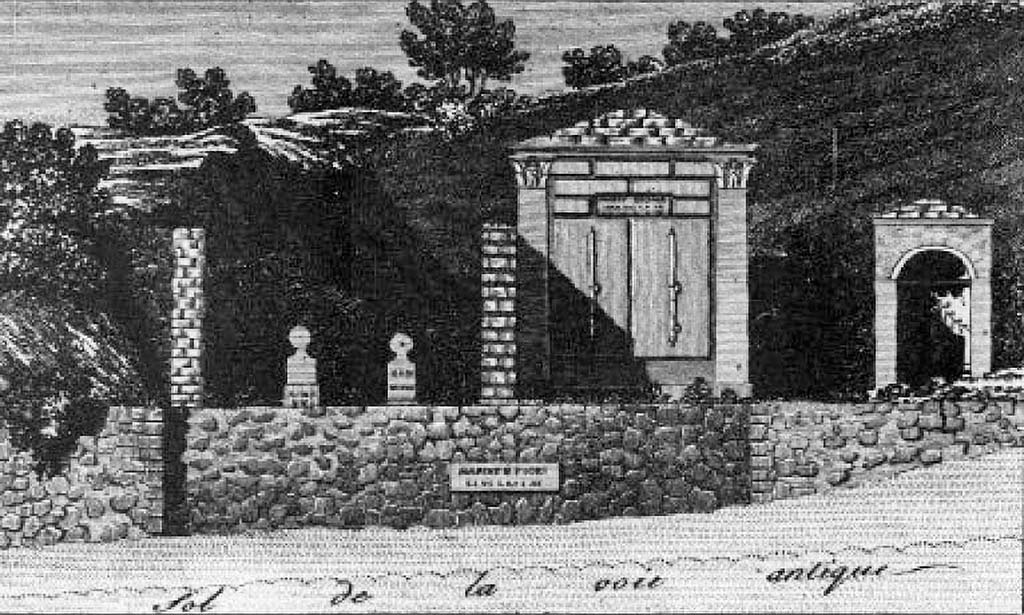 HGE41 Pompeii. 1824 drawing by Mazois showing HGE41 on right with HGE42 on left.
See Mazois, F., 1824. Les Ruines de Pompei: Premiere Partie. Paris: Didot Freres. (pl. 4, fig. 1).
